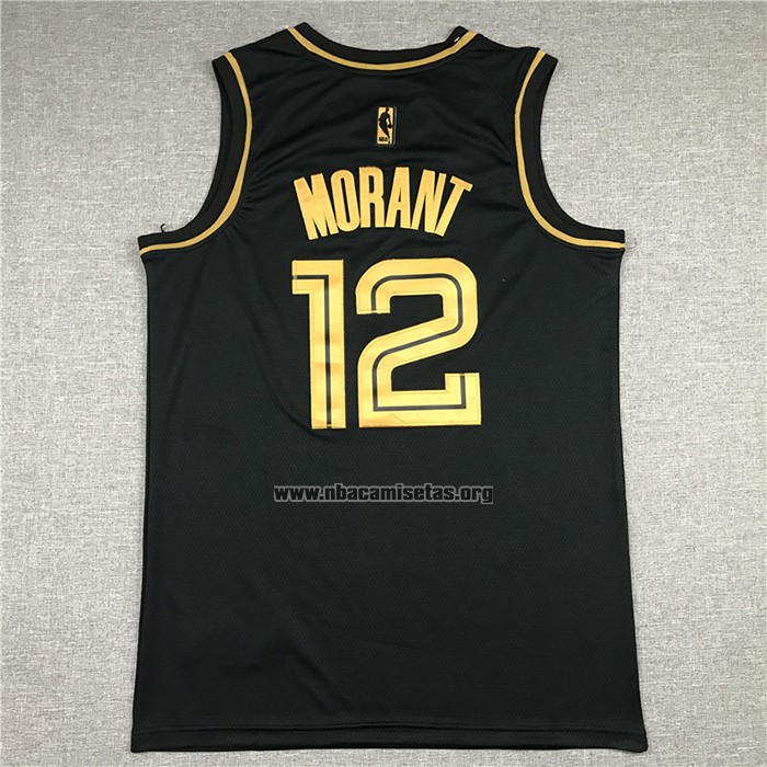 Camiseta Golden Edition Memphis Grizzlies Ja Morant NO 12 Negro